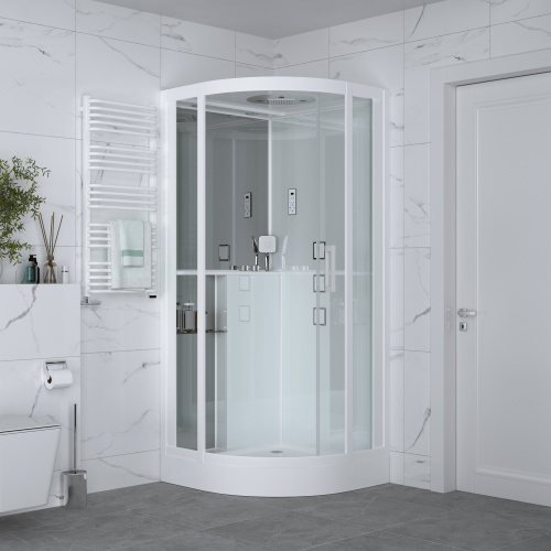 Душевая кабина Grossman GR141 100х100 четверть круга с крышей ориентация универсальная - фото 2